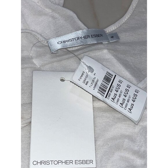 CHRISTOPHER ESBER Folded Crop Long Sleeve Top in Milk 0 New Womens Tee - Picture 11 of 16